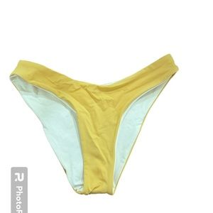 Yellow and White Reversible Bikini Bottoms Size Small